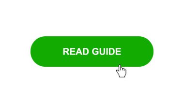 Beyaz Arkaplanda Yeşil Okuma Kılavuzu Animasyonu Tıkla ve Yükleme Çubuğuna Dönüştür Sonra İşaretle Tamamlama Çemberi