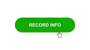 Beyaz Arkaplanda Yeşil RECORD INFO Tuş Canlandırması Tıkla ve Yükleme Çubuğuna Dönüştür Sonra Tik İşareti Tamamlama Çemberi