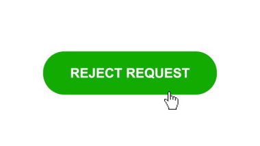 Beyaz Arkaplanda Yeşil REJECT İstek Animasyonu Tıkla ve Yükleme Çubuğuna Dönüştür Sonra Tik İşareti Tamamlama Çemberi