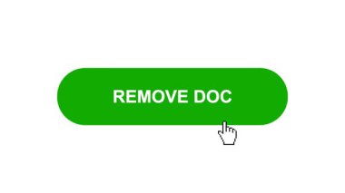 Beyaz Arkaplanda Yeşil REMOC DOC Tuşu Canlandırması Tıkla ve Yükleme Çubuğuna Dönüştür Sonra Tik İşaretli Tamamlama Çemberi