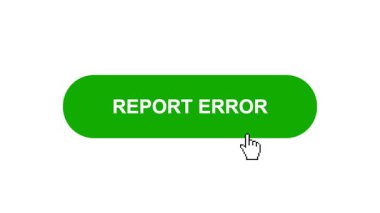 Beyaz Arkaplanda Yeşil REPORT HATA Tuşu Animasyonu Tıkla ve Yükleme Çubuğuna Döndür Sonra Tik İşareti Tamamlama Çemberi