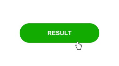 Beyaz Arkaplanda Yeşil RESULT Tuş Canlandırması Tıkla ve Yükleme Çubuğuna Dönüştür Sonra İşaret Tamamlama Çemberi