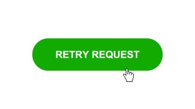 Beyaz Arkaplanda Yeşil Yeniden Deneme İsteği Animasyonu Tıkla ve Yükleme Çubuğuna Dönüştür Sonra Tik İşareti Tamamlama Çemberi