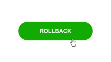 Beyaz Arkaplanda Yeşil ROLback Tuş Canlandırması Tıkla ve Yükleme Çubuğuna Dönüştür Sonra Tik İşareti Tamamlama Çemberi