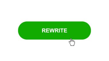 Beyaz Arkaplanda Yeşil Yeniden Yazma Tuşu Canlandırması Tıkla ve Yükleme Çubuğuna Dönüştür Sonra Tik İşaretli Tamamlama Çemberi