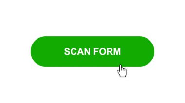 Beyaz Arkaplanda Yeşil Tarama Biçimlendirme Tuşu Canlandırması Tıkla ve Yükleme Çubuğuna Dönüştür Sonra İşaretle Tamamlama Çemberi