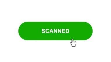 Beyaz Arkaplanda Yeşil Taramalı Tuş Canlandırması Tıkla ve Yükleme Çubuğuna Dönüştür Sonra Tik İşaretli Tamamlama Çemberi