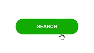 Beyaz Arkaplanda Yeşil Arama Tuşu Canlandırması Tıkla ve Yükleme Çubuğuna Dönüştür Sonra İşaretle Tamamlama Çemberi