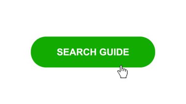 Beyaz Arkaplanda Yeşil Arama Kılavuzu Animasyonu Tıkla ve Yükleme Çubuğuna Dönüştür Sonra Tik İşaretli Tamamlama Çemberi