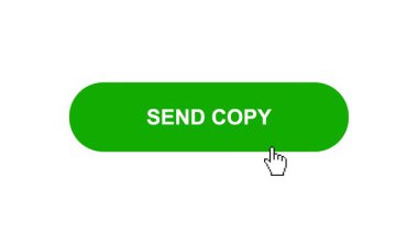 Beyaz Arkaplanda Yeşil Gönder Kopyalama Tuşu Canlandırması Tıkla ve Yükleme Çubuğuna Dönüştür Sonra Tik İşaretli Tamamlama Çemberi