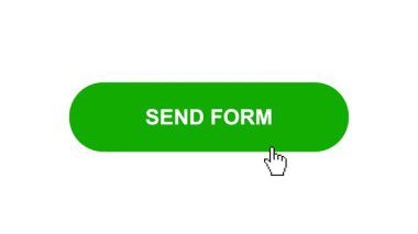 Beyaz Arkaplanda Yeşil Gönder Biçimlendirme Tuşu Canlandırması Tıkla ve Yükleme Çubuğuna Dönüştür Sonra Tik İşaretli Tamamlama Çemberi