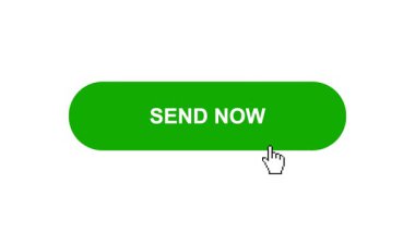 Beyaz Arkaplanda Yeşil Gönder Şimdi Tuş Canlandırması Tıkla ve Yükleme Çubuğuna Döndür Sonra Tik İşareti Tamamlama Çemberi