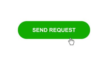 Beyaz Arkaplanda Yeşil Gönder İsteği Canlandırması Tıkla ve Yükleme Çubuğuna Dönüştür Sonra İşaretle Tamamlama Çemberi