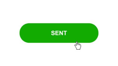 Beyaz Arkaplanda Yeşil Tuş Canlandırması Tıkla ve Yükleme Çubuğuna Dönüştür Sonra İşaret Tamamlama Çemberi