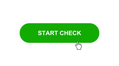 Beyaz Arkaplanda Yeşil Başlat Başlat Tuşu Animasyonu Tıkla ve Yükleme Çubuğuna Dönüştür Sonra Tik İşareti Tamamlama Çemberi