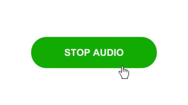 Beyaz Arkaplanda Yeşil DUR AUDIO Animasyon Tıkla ve Yükleme Çubuğuna Dönüştür