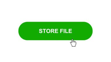 Beyaz Arkaplanda Yeşil STORE Dosya Canlandırması Tıkla ve Yükleme Çubuğuna Dönüştür Sonra İşaretle Tamamlama Çemberi