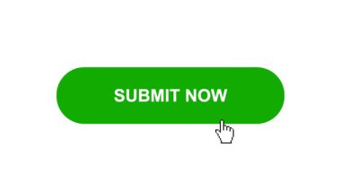 Beyaz Arkaplanda Yeşil SUBMIT Şimdi Tuş Animasyonu Tıkla ve Yükleme Çubuğuna Döndür Sonra Tik İşareti Tamamlama Çemberi