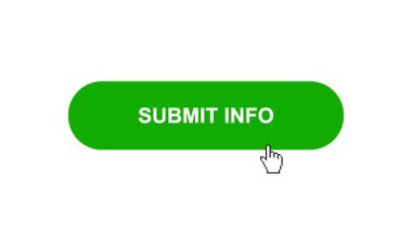 Beyaz Arkaplanda Yeşil SUBMIT INFO Animasyon Tıkla ve Yükleme Çubuğuna Dönüştür Sonra Kene İşareti Tamamlama Çemberi