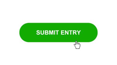 Beyaz Arkaplanda Yeşil SUBMIT Giriş Tuşu Canlandırması Tıkla ve Yükleme Çubuğuna Dönüştür Sonra Tik İşaretli Tamamlama Çemberi