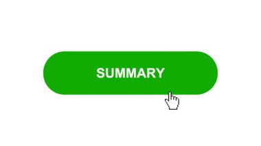 Beyaz Arkaplanda Yeşil SUMMARY Düğme Canlandırması Tıkla ve Yükleme Çubuğuna Dönüştür Sonra Tik İşareti Tamamlama Çemberi