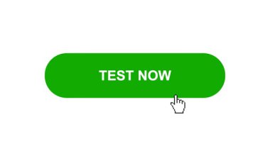 Beyaz Arkaplanda Yeşil Test Şimdi Tuş Canlandırması Tıkla ve Yükleme Çubuğuna Döndür Sonra Tik İşareti Tamamlama Çemberi