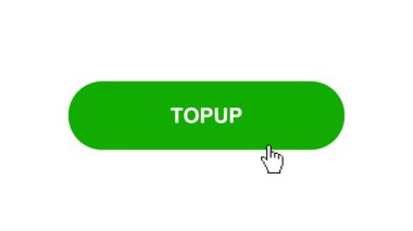 Beyaz Arkaplanda Yeşil TOPUP Tuş Canlandırması Tıkla ve Yükleme Çubuğuna Dönüştür Sonra Tik İşareti Tamamlama Çemberi