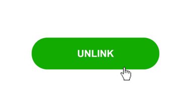 Beyaz Arkaplanda Yeşil UNLINK Düğme Canlandırması Tıkla ve Yükleme Çubuğuna Döndür Sonra İşaretli Çember Tamamla