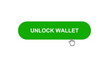 Beyaz Arkaplanda Yeşil Açık Cüzdan Tuşu Canlandırması Tıkla ve Yükleme Çubuğuna Dönüştür Sonra Tik İşaretli Tamamlama Çemberi