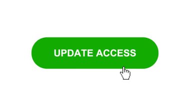 Beyaz Arkaplanda Yeşil UPDAT ACCESS Tuşu Animasyonu Tıklayıp Yükleme Çubuğuna Dönüyor