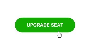 Beyaz Arkaplanda Yeşil UPGRAD Koltuk Canlandırması Tıkla ve Yükleme Çubuğuna Dönüştür Sonra Tik İşaretli Tamamlama Çemberi