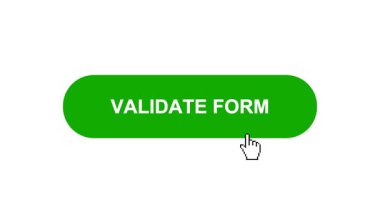 Beyaz Arkaplanda Yeşil Geçerli Form Düğme Canlandırması Tıkla ve Yükleme Çubuğuna Dönüştür Sonra İşaret Tamamlama Çemberi