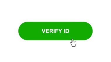 Beyaz Arkaplanda Yeşil VERIFY Kimlik Animasyonu Tıkla ve Yükleme Çubuğuna Dönüştür Sonra İşaret Tamamlama Çemberi