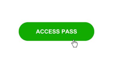 Beyaz Arkaplanda Yeşil ACCESS PASS Tuş Animasyonu Tıkla ve Yükleme Çubuğuna Döndür Sonra Tik İşareti Tamamlama Çemberi