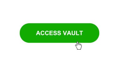 Beyaz Arkaplanda Yeşil ACCESS VAULT Düğme Canlandırması Tıkla ve Yükleme Çubuğuna Dönüştür