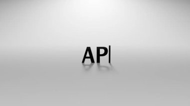 3D Oluşturulmuş Yazı Animasyonu Yazma Efekti ve İmleç İmlecinin Beyaz Arkaplanda En Küçük Hareketi