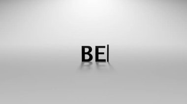 3D En İyi Teklif Verilen Metin Canlandırması Yazma Efekti ve İmleç İmleci Asgari Hareketi Açık Arkaplanda