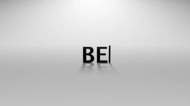 3B Hazırlanmış En İyi Anlaşma Metin Animasyonu Yazma Efekti ve İmleç İmleci Asgari Hareketi Kapalı Beyaz Arkaplanda