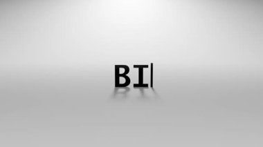 3B Oluşturulmuş Önemli Metin Animasyonu Yazma Efekti ve İmleç İmleci ile Beyaz Arkaplanda En Küçük Hareket