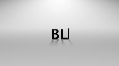 Beyaz Arkaplanda İmleç Etkisi ve Bağlantı Minimum Hareketi ile 3B Hazırlanmış Siyah Metin CanlandırmasıName