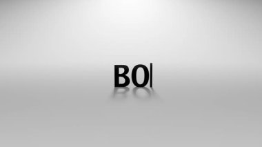 Beyaz Arkaplanda İmleç Etkisi ve Bağlantı Minimum Hareketi ile 3B Hazırlanmış Tekne Metni CanlandırmasıName