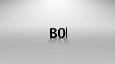 3D Rendered bogoofer Metin Animasyonu Yazma Efekti ve İmleç İmleci Asgari Hareketi Açık Arkaplanda