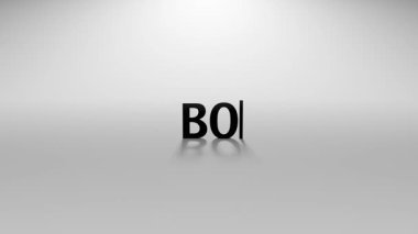 3B Hazırlanmış Metin Canlandırması Yazma Efekti ve Kırpma İmleci En Küçük Hareketi Kapalı Arkaplanda