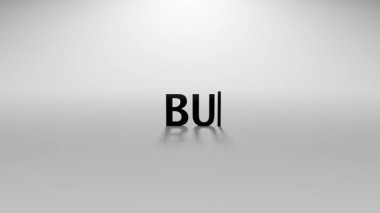 Beyaz Arkaplanda Yazı Efekti ve İmleç İmleci Asgari Hareketiyle 3B Hazırlanmış İş Metni CanlandırmasıName