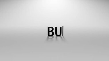 3D Hazırlanmış Alıcı 1 Metin Animasyonu Yazma Efekti ve İmleç İmleci ile Beyaz Arkaplanda En Küçük Hareketi