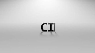 3D Hazırlanmış Sivil Metin Animasyonu Beyaz Arkaplanda İmleç Etkisi ve Yanıp sönen Asgari Hareket