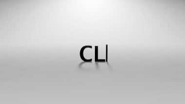 3D idda edilen Metin Canlandırması Beyaz Arkaplanda İmleç Etkisi ve Yanıp sönen Asgari Hareket