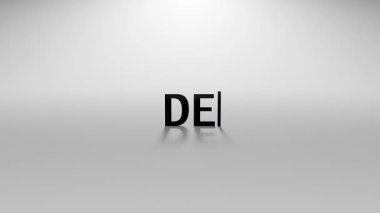 Yazma Efekti ve Kırpma İmleci Asgari Arkaplan Hareketi ile 3B Hazırlanmış Talep Metni CanlandırmasıName