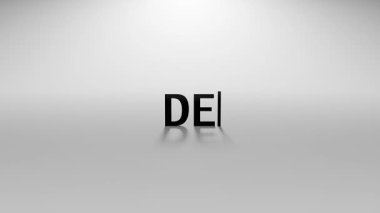 Beyaz Arkaplanda Yazı Efekti ve İmleç İmleci Minimum Hareketi ile 3B oluşturulmuş Metin Canlandırması