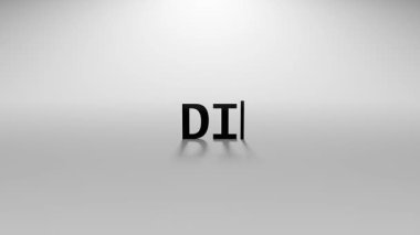 Yazı Efekti ve İmleç İmleci ile Beyaz Arkaplanda En Küçük Hareketi Olan 3B Tanı Animasyonu